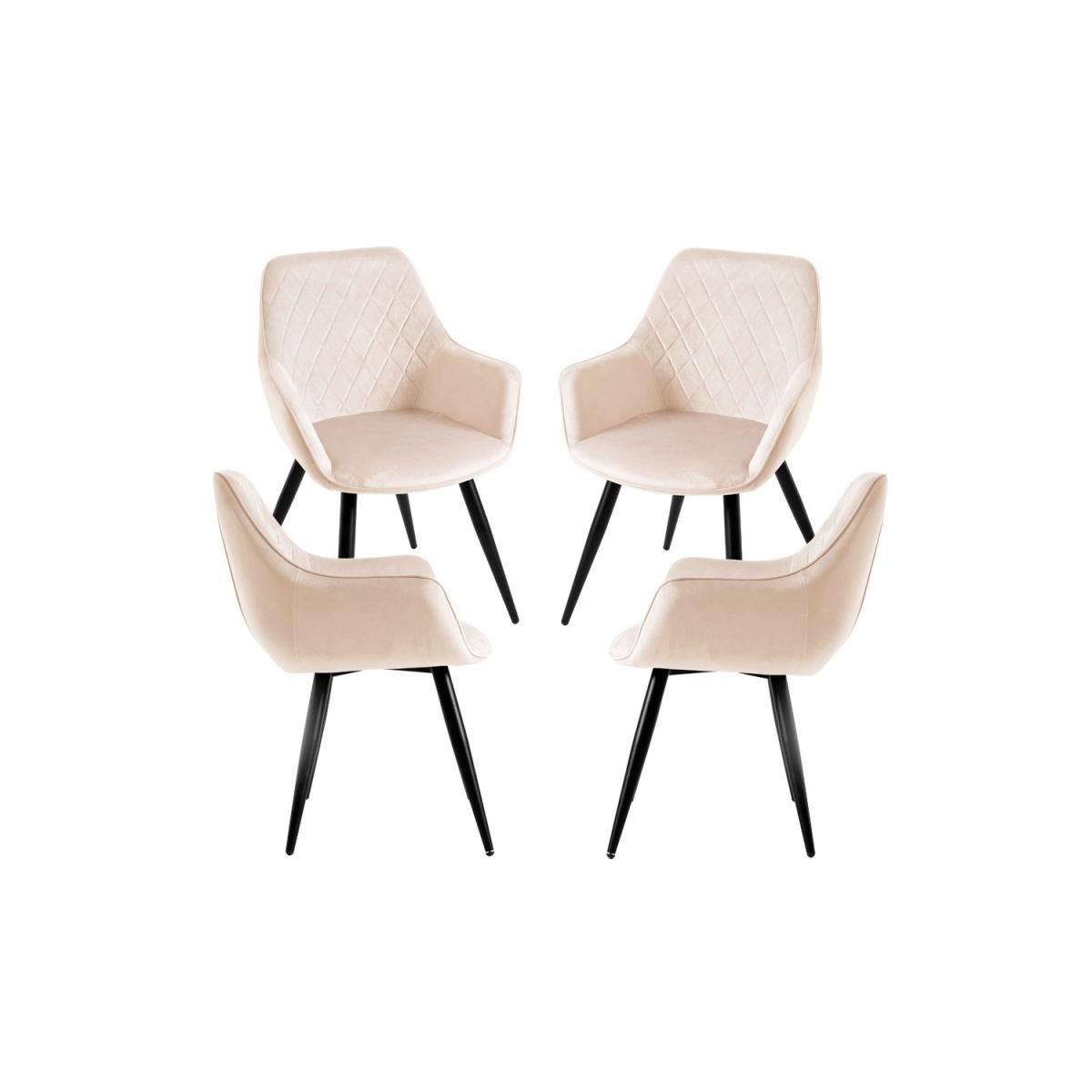 Regalos Miguel - Packs Sillas Comedor - Pack 4 Sillas Kres Terciopelo - Beige