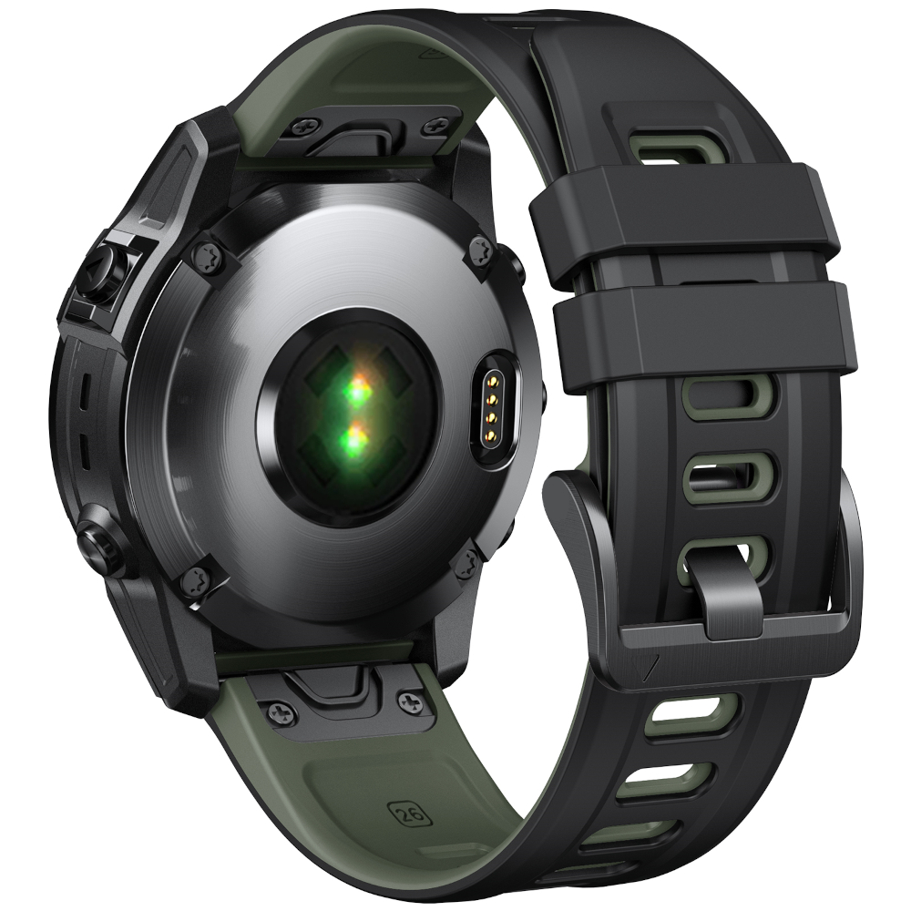 Correa de Silicona para Garmin Fenix 8 - 51mm / Fenix 7X Pro / Fenix 6X Pro / Enduro 3 / Epix 2 Pro 51mm, Double Color Conectores Quickfit 26mm