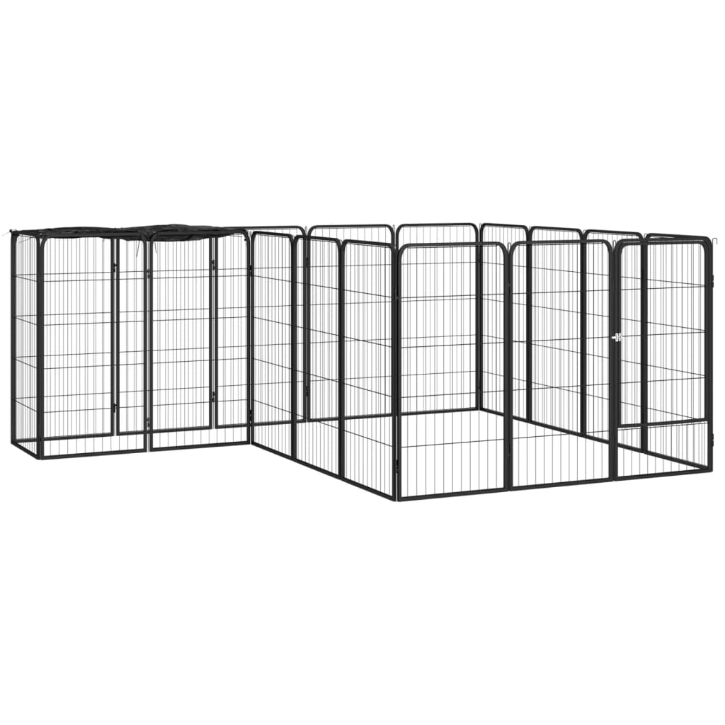 vidaXL Corral para Perros Acero con Recubrimiento en Polvo Cachorros Dimensiones 100x50x100 cm (6 paneles),  200x50x100 cm (10 paneles),  200x150x100 cm (14 paneles) y mas