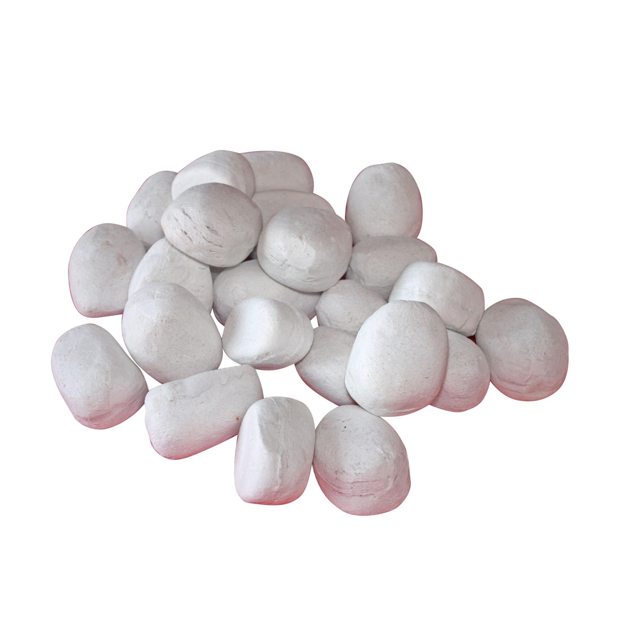 Piedras decorativas en blanco de fibra cerámica para chimenea. Pack de 24 uds Purline WINCBTOUT-05