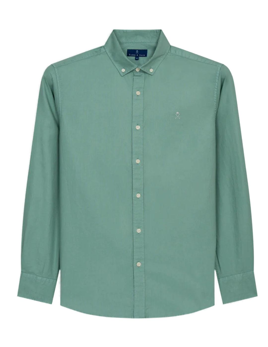 Camisa Harper & Neyer Oxford verde agua para hombre