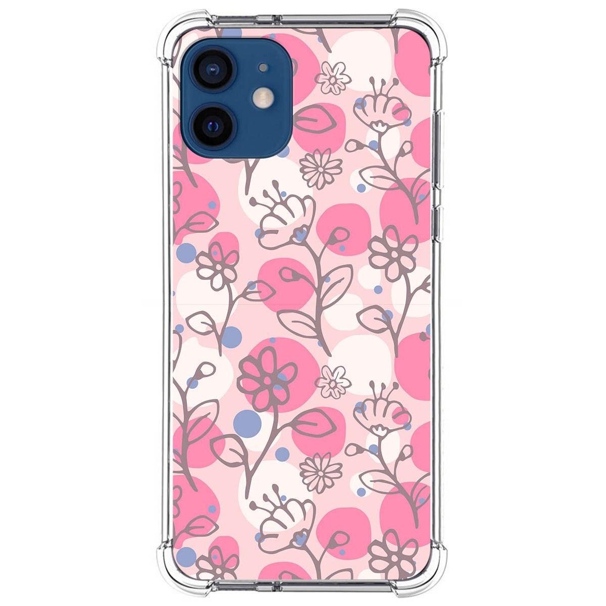 Funda Silicona Antigolpes para Iphone 12 / 12 Pro (6.1) diseño Flores 07 Dibujos