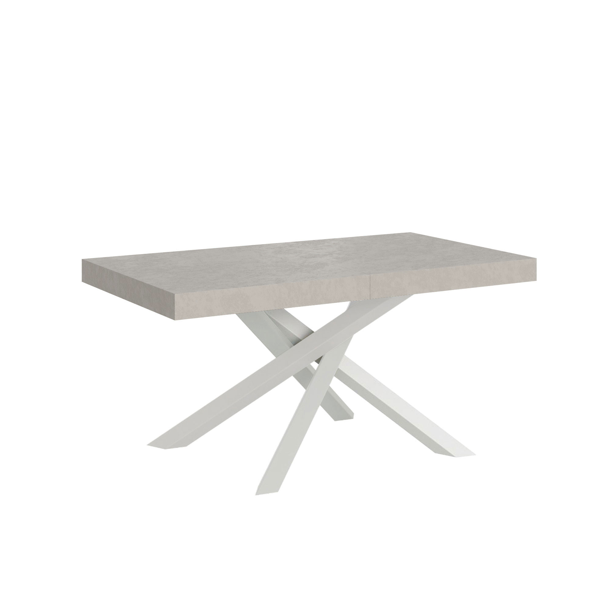 Mesa extensible Volantis Cashmere 160/420x90 cm con patas blancas - Itamoby