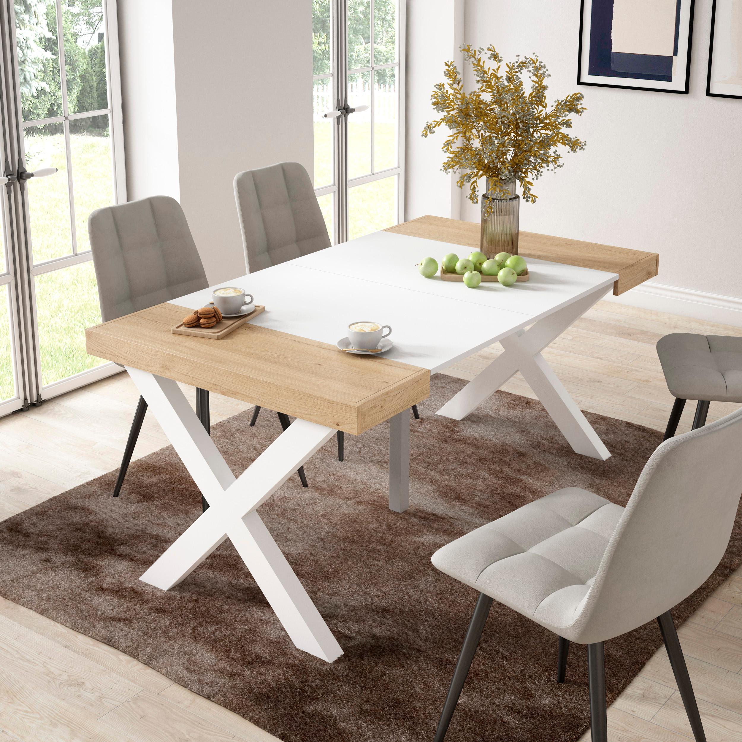 Skraut Home, Mesa Consola Extensible, Mesa Auxiliar, Tapa, 58/160x90x73cm, Práctica y Versátil, Varios colores disponibles