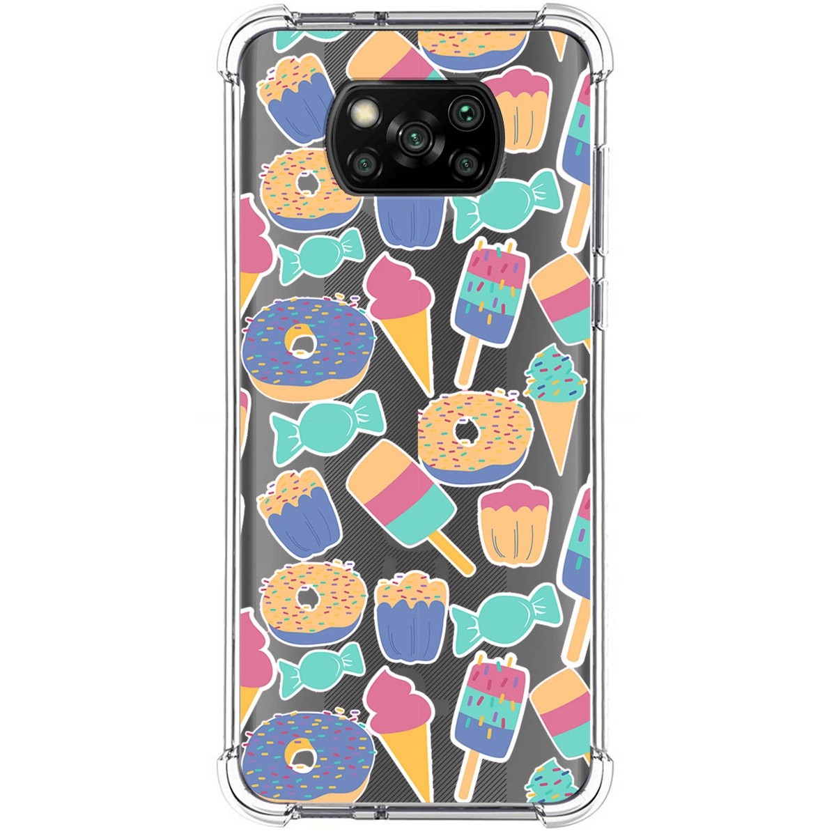 Tumundosmartphone Funda Silicona Antigolpes para Xiaomi POCO X3 NFC / X3 Pro diseño Dulces 02 Dibujos