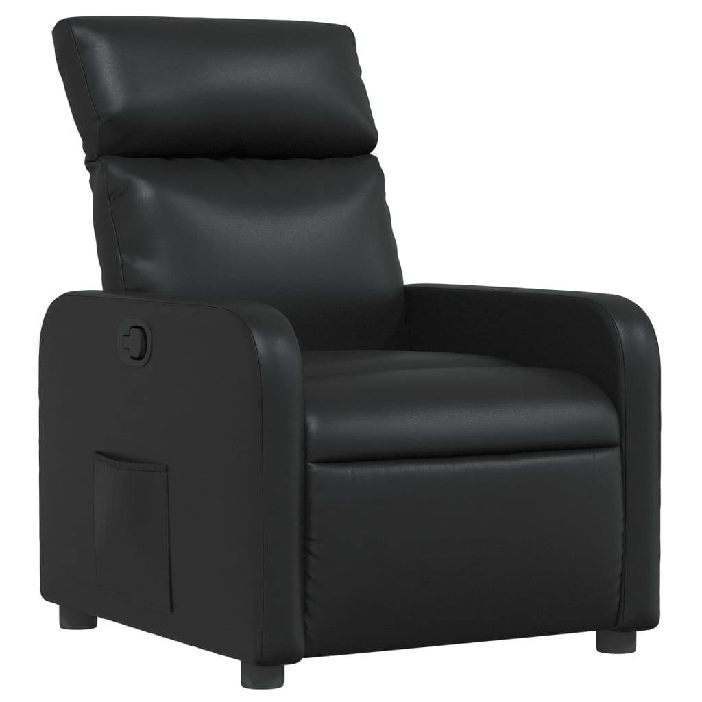 vidaXL Sillón reclinable de cuero sintético negro