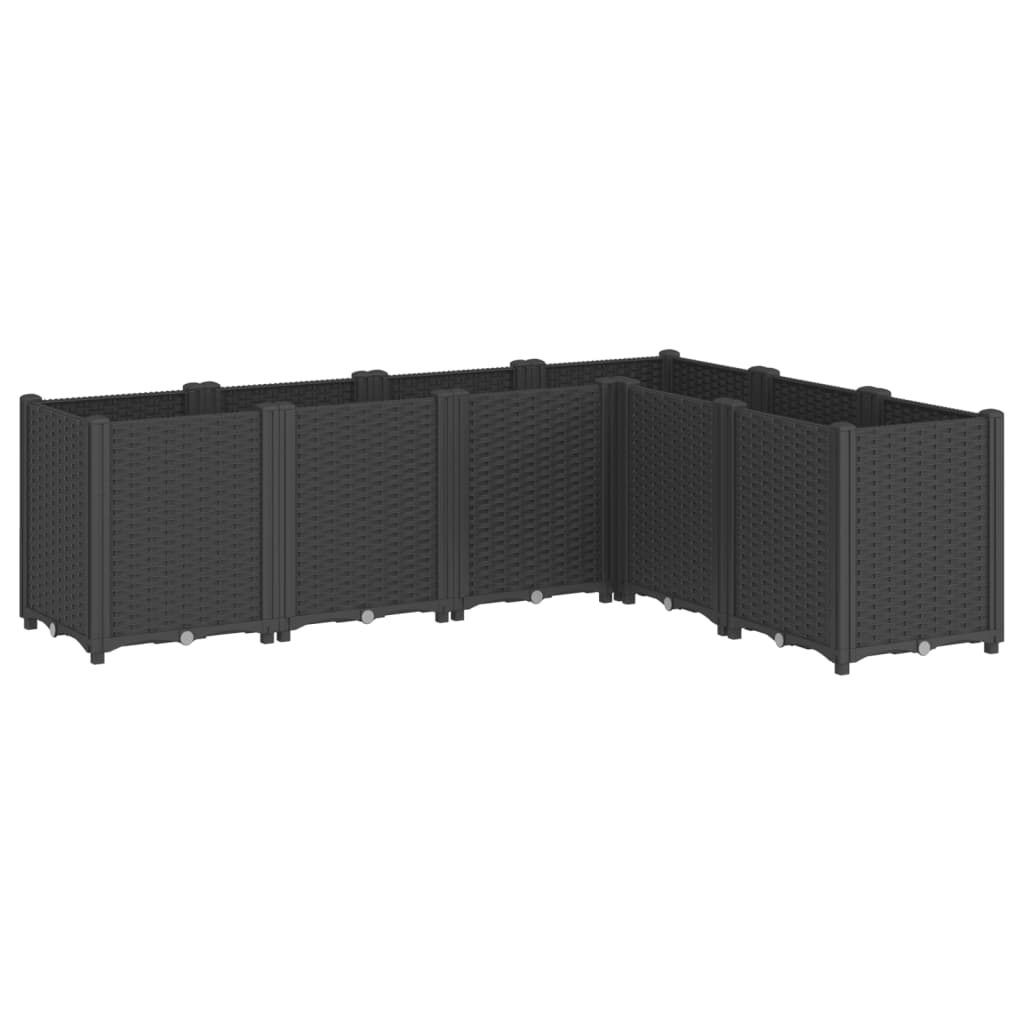 vidaXL Jardinera PP 160x120x53 cm Color Gris,  Gris claro,  Negro y mas
