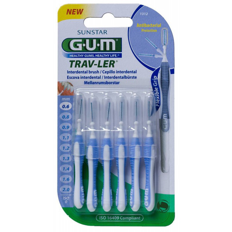 GUM CEPILLO INTERDENTAL 1312 TRAV-LER 0.6 MM 6 UNIDADES