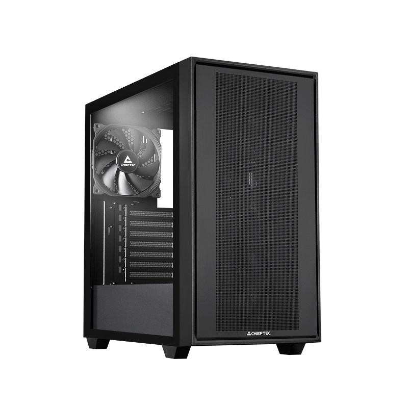 Chieftec Midi Tower GS-03B-BLK-OP, Schwarz Negro