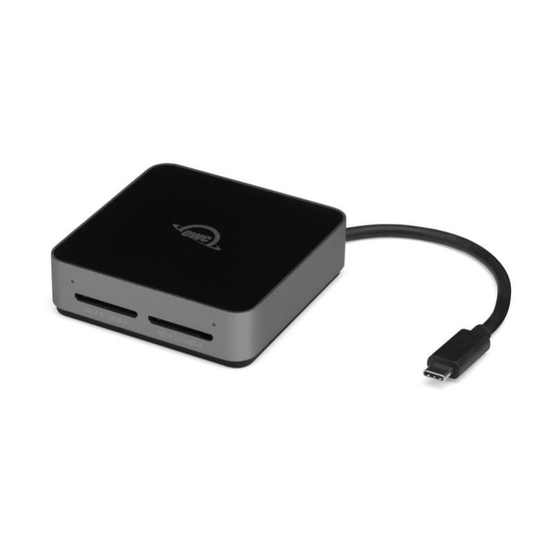 Lector de tarjetas SD Atlas Dual OWCTCDSDRDR SDXC UHS-II de doble ranura USB-C, negro