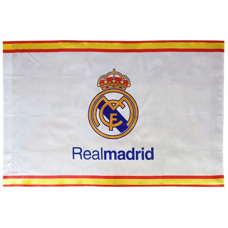 Real Madrid bandera filos España tamaño 150x100 centímetros producto oficial adaptada para poner palo BRM9180