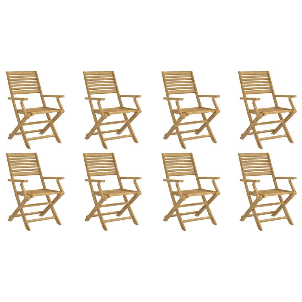 vidaXL Sillas de jardín plegables 8 uds madera acacia 54,5x61,5x86,5cm