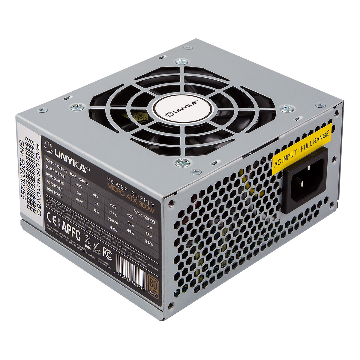 UNYKAch Fuente de Alimentación SFX 300W 80 Plus Bronce