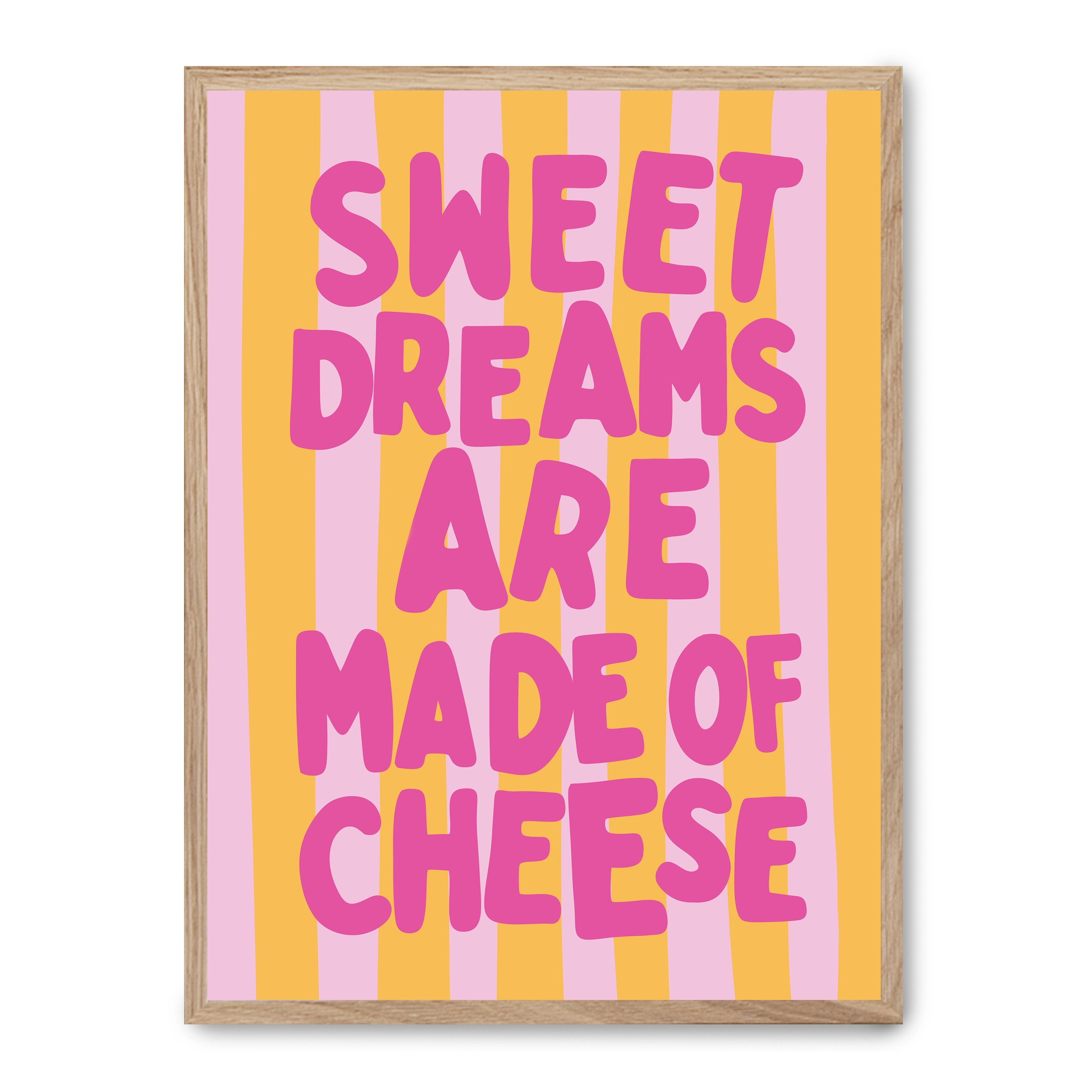 Cuadro sweet dreams 30x40cm, Póster impreso en papel de primera calidad de 180gr, montado sobre marco de madera MDF acabado roble., Cocina - Gastronomía