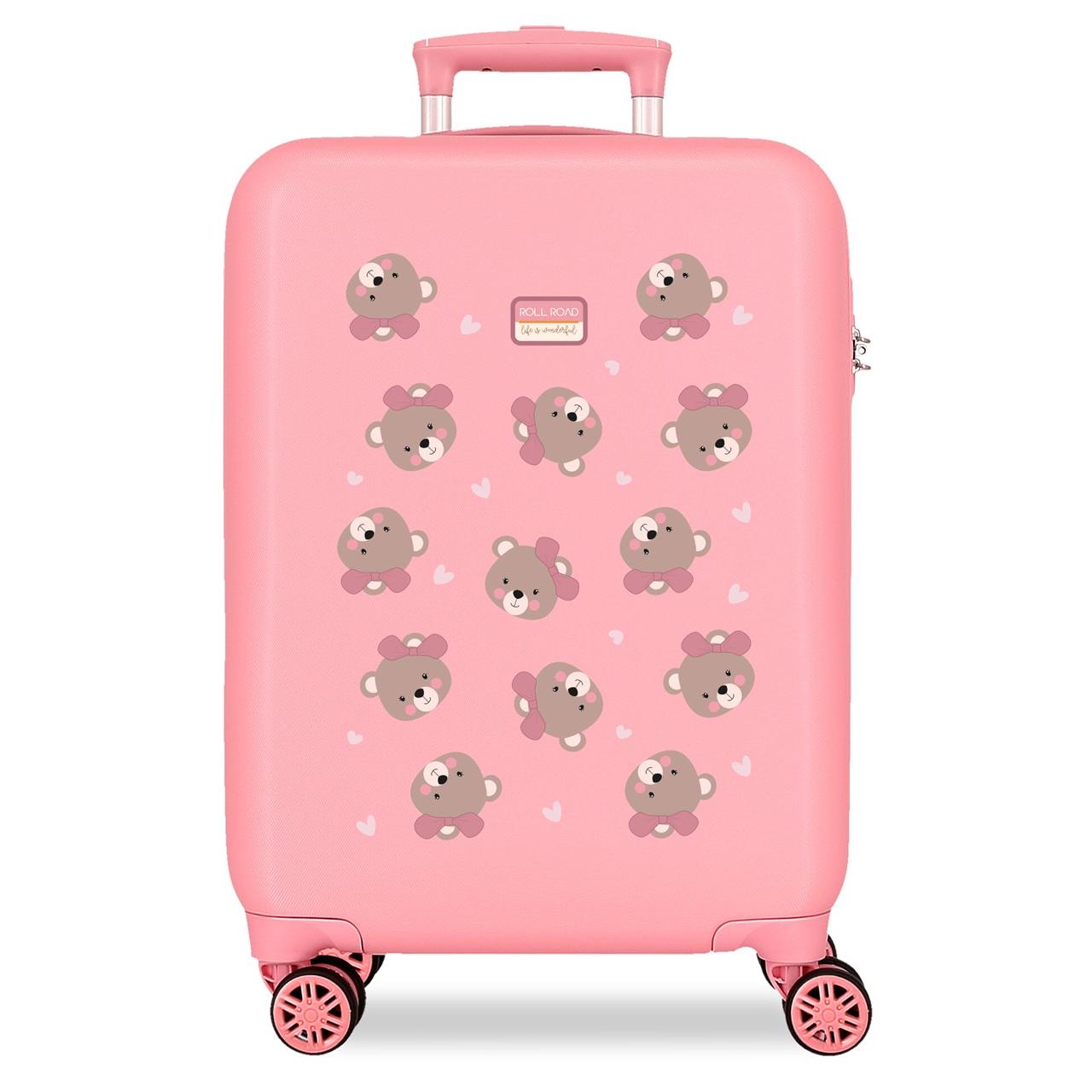 Maleta de cabina Roll road Baby pets rosa 38x55x20 cm