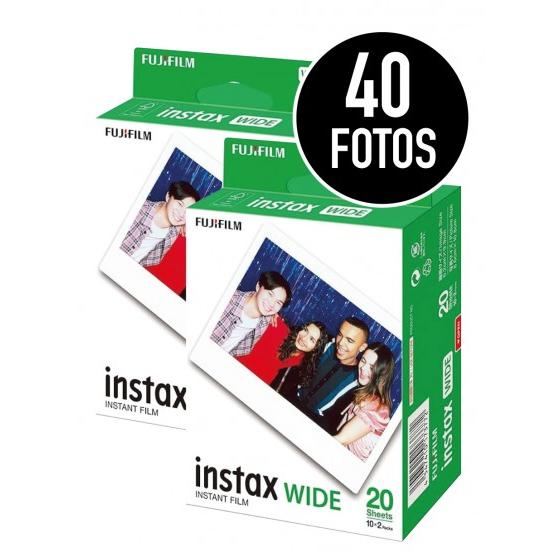INSTAX Pack Película Instax Wide – 40 Fotos (2 cajas de 20) para cámaras Instax Wide