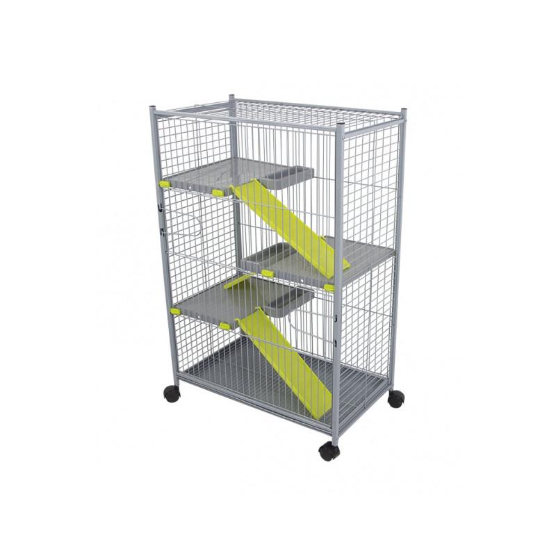 Jaula Roedor Grande 492 Gris 70X41X107Cm.