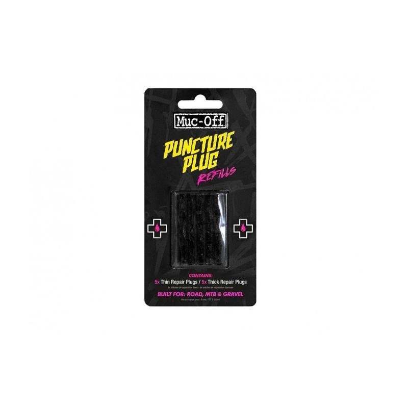 Muc-Off - Reparación Tubeless para bicicletas con 10 tapones (5 finos + 5 gruesos) ideal para mantenimiento rápido y eficaz en ruedas sin cámara, compatible con sistemas estándar
