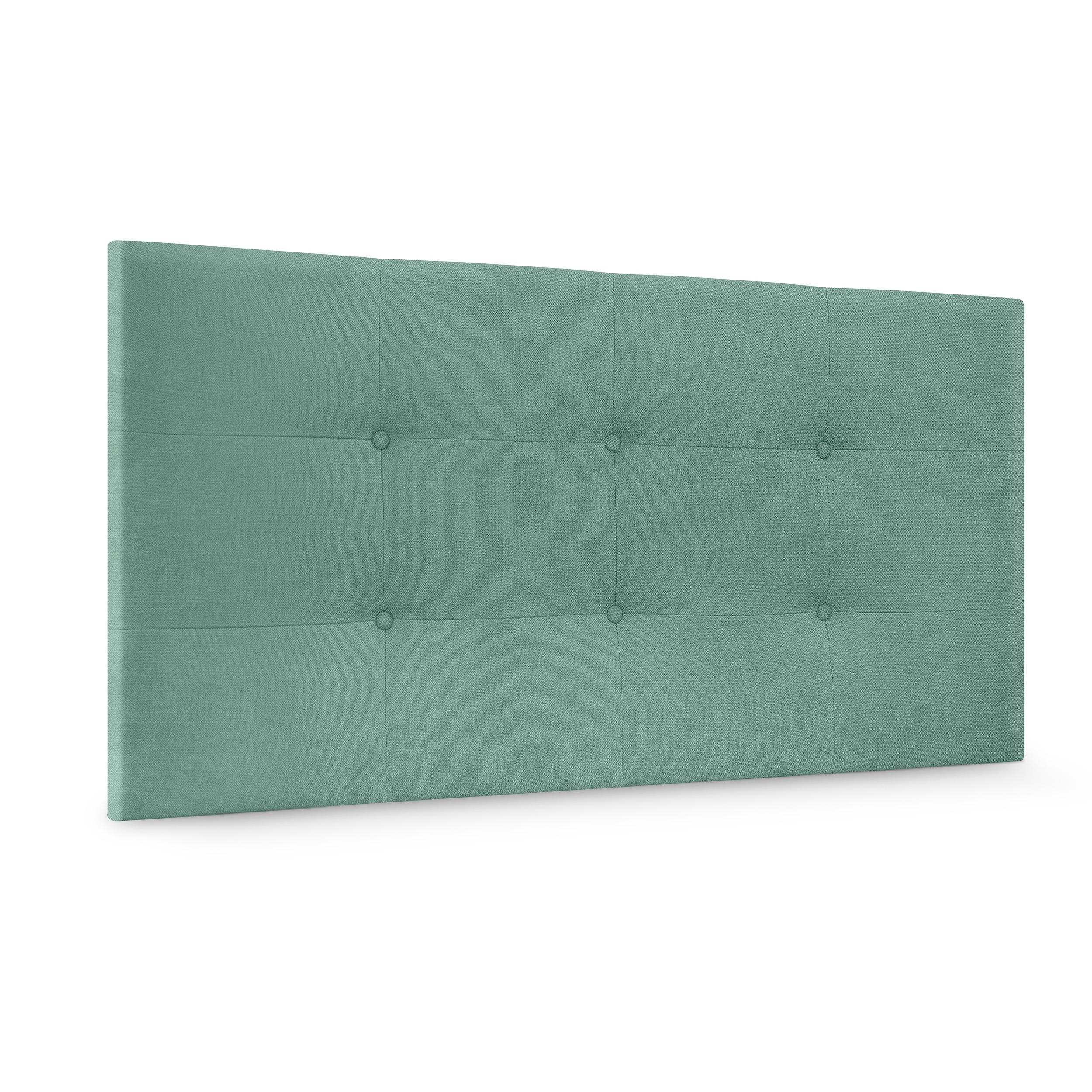 DHOME Cabecero Capitone Tapizado Polipiel o Tela Acualine con 8cm de Grosor Cabezales de Cama Acolchado Capitoné Cabeceros de Cama (Verde Agua Tela)