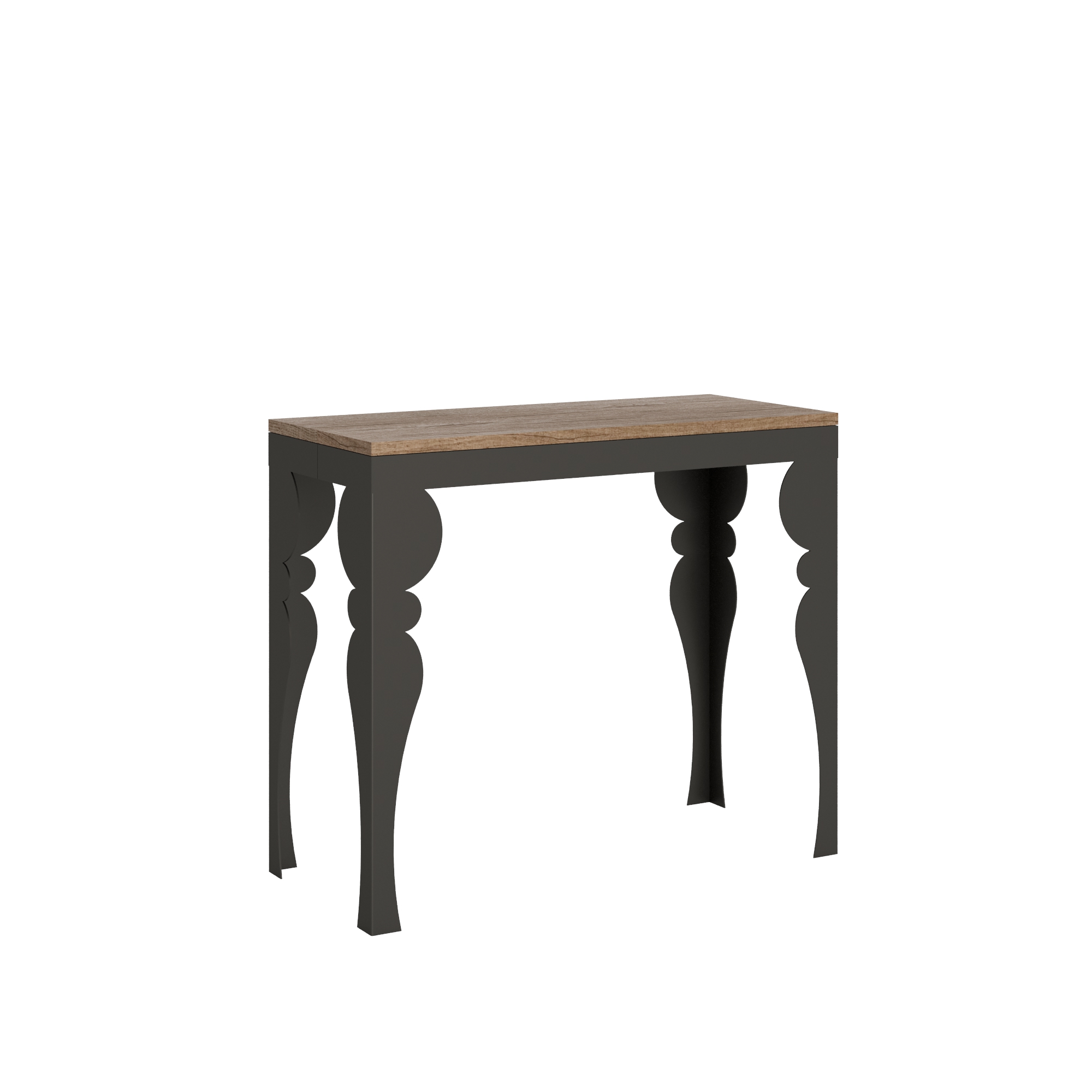 Consola extensible 90x40/196 cm Paxon Small Evolution Roble Nature estructura Antracita - Itamoby