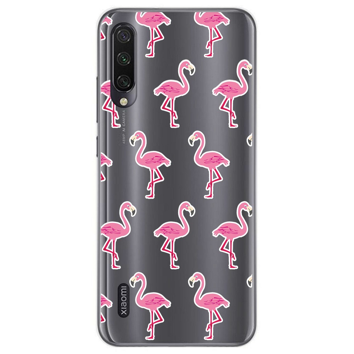 Tumundosmartphone Funda Gel Transparente para Xiaomi Mi A3 diseño Flamenco Dibujos