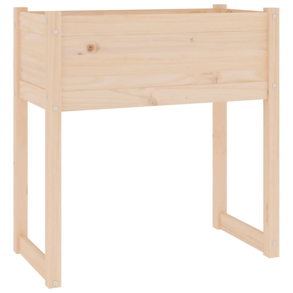 vidaXL Jardinera de madera maciza de pino 78x40x81 cm Color Natural,  Blanco,  Gris y mas