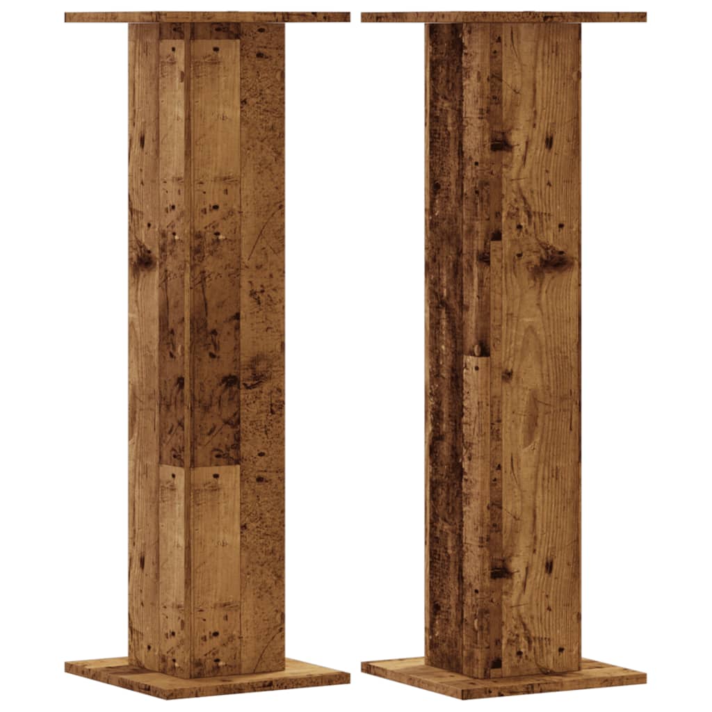 vidaXL Soportes altavoces 2 uds madera 30x30x95 cm Color Gris hormigón,  Gris sonoma,  Blanco y mas
