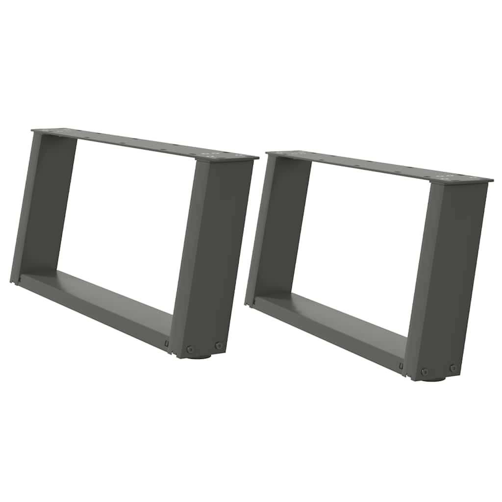 vidaXL Patas para mesa de centro en forma de U (2 unidades) 70 x (30-31) cm, acero