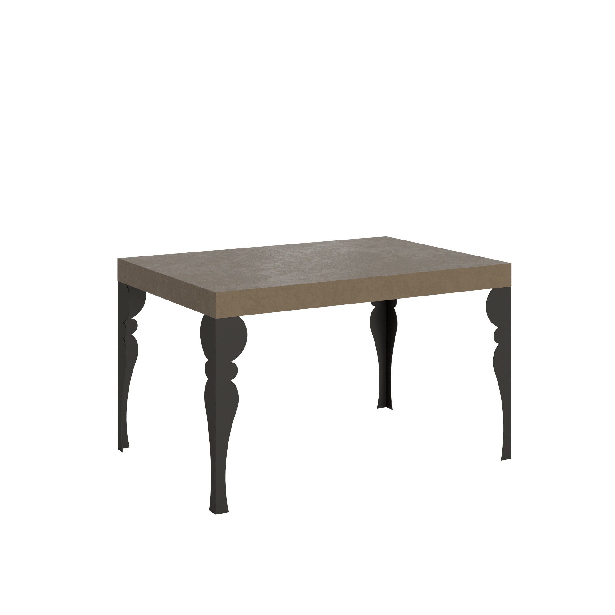 Mesa extensible Paxon 140/224x80cm en gris tórtola con patas antracita - Itamoby