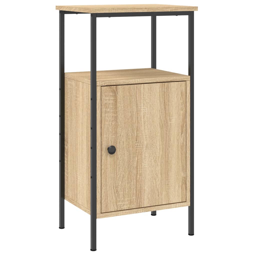 Vidaxl Mesita de Noche Madera de Ingeniería 41x31x80 Cm Negro