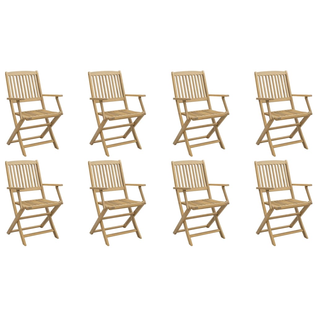 vidaXL Sillas jardín plegables 8 uds madera maciza acacia 54x61x88cm