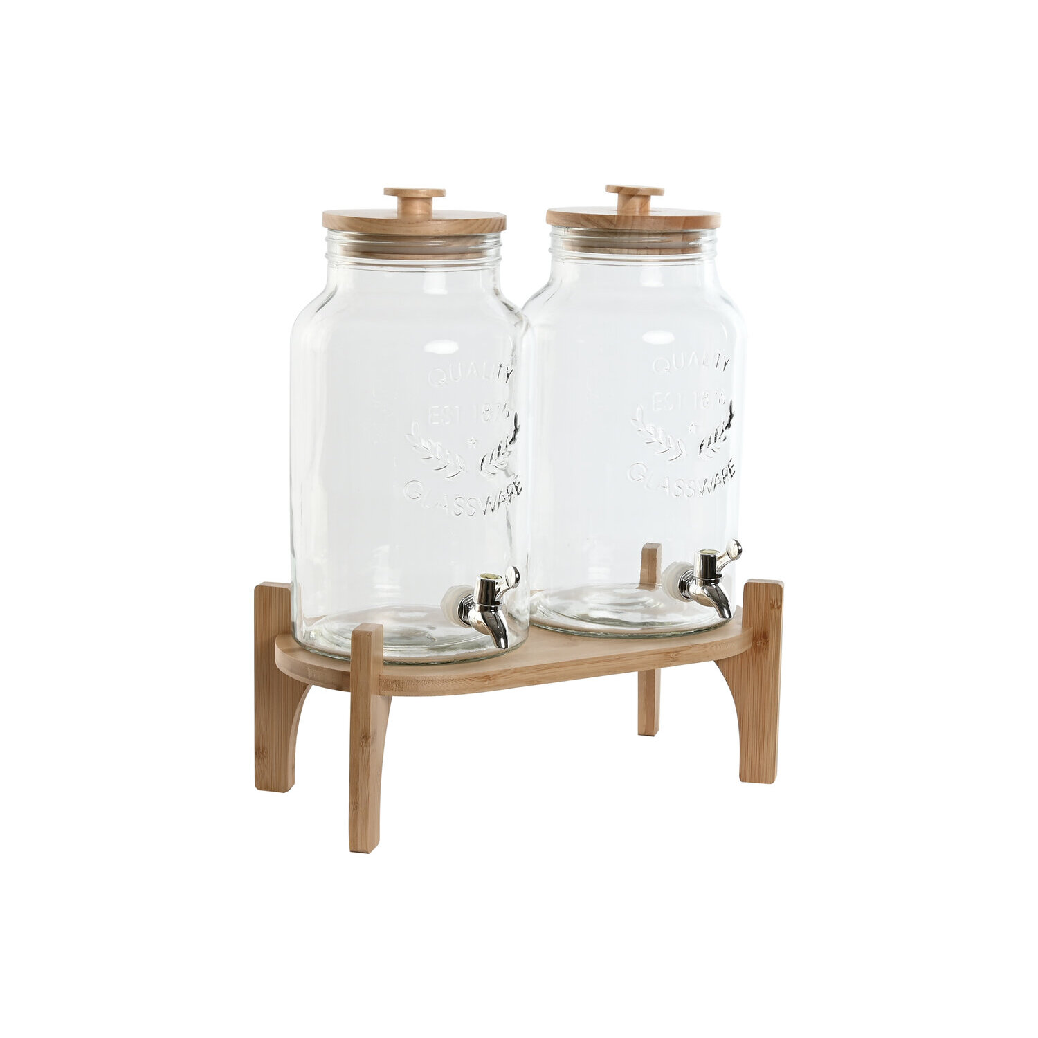 Dispensador bebidas set 2 cristal 37x25x46 5,5l El mejor complemento para tu hogar.