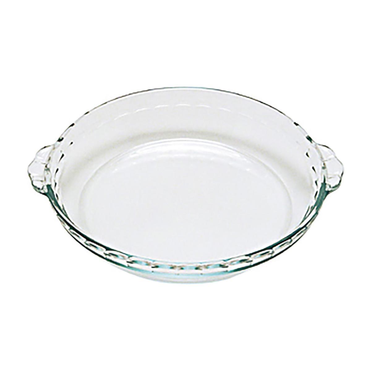 PYREX® ICONIC'S Molde Tarta Plano Asas Horno Boro 26x23x5CM Transparente Brillo Fabricado en Francia Resistente a rayaduras