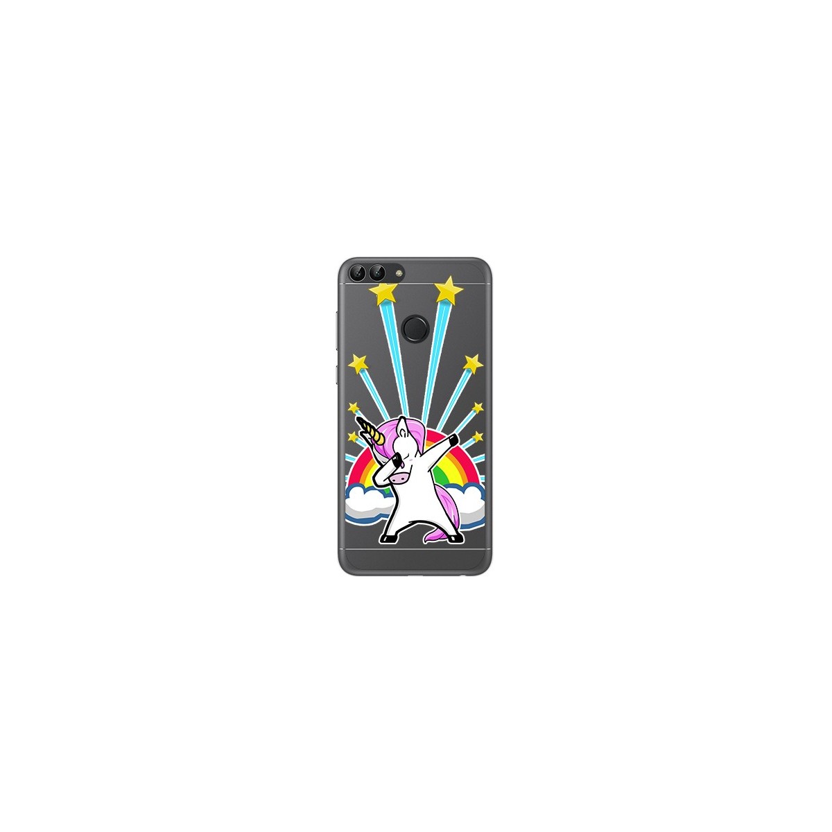 Tumundosmartphone Funda Gel Transparente para Huawei P Smart Diseño Unicornio Dibujos