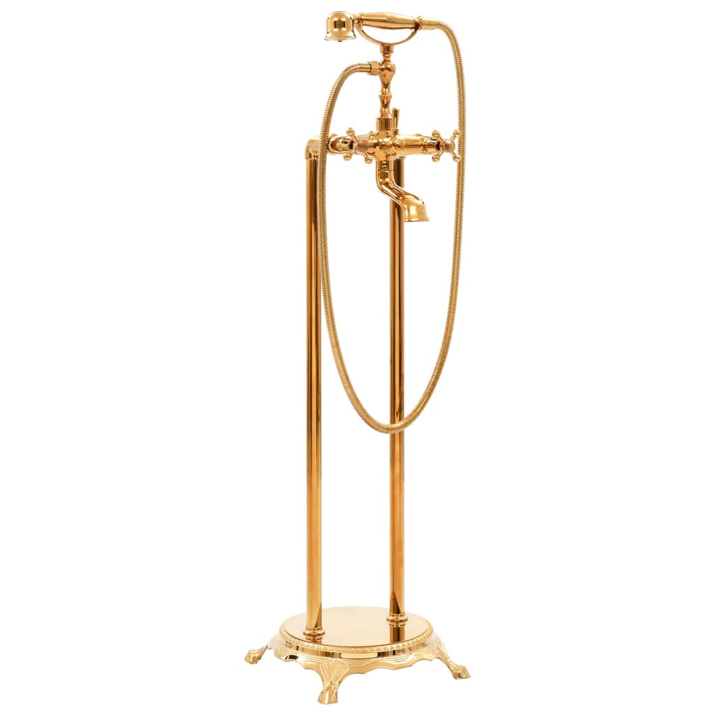 vidaXL Grifo para bañera de pie acero inoxidable dorado 99,5 cm