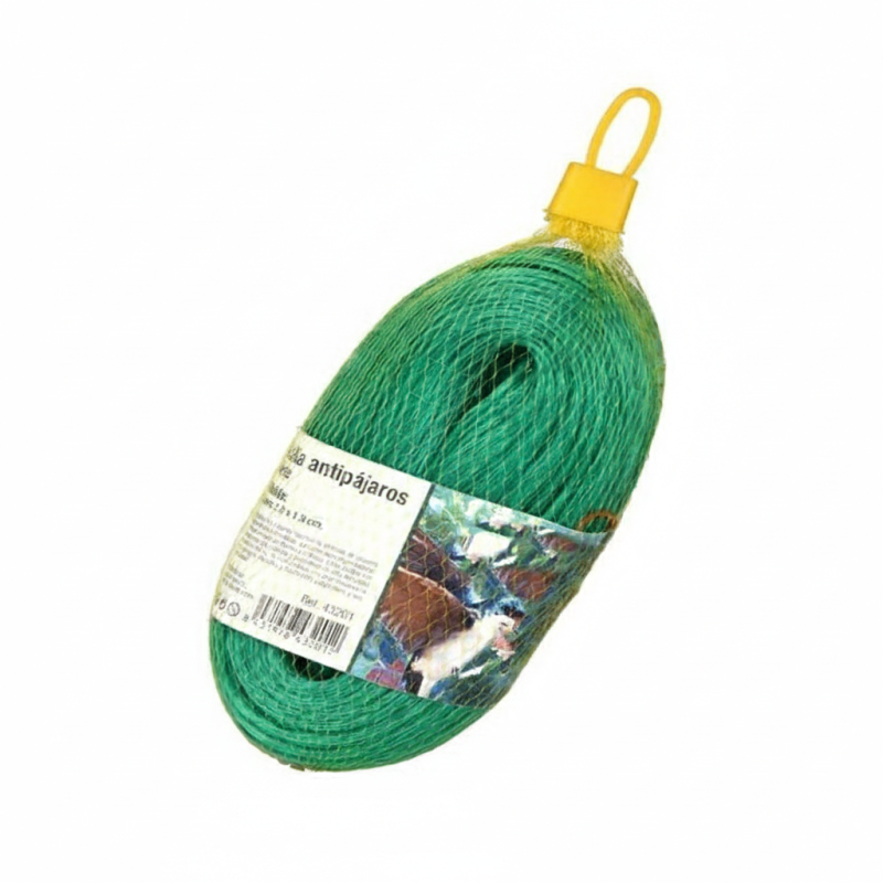 SUINGA Malla antipájaros verde 4x6 m, cuadros 18 cm, protección eficiente contra aves en huertos y jardines