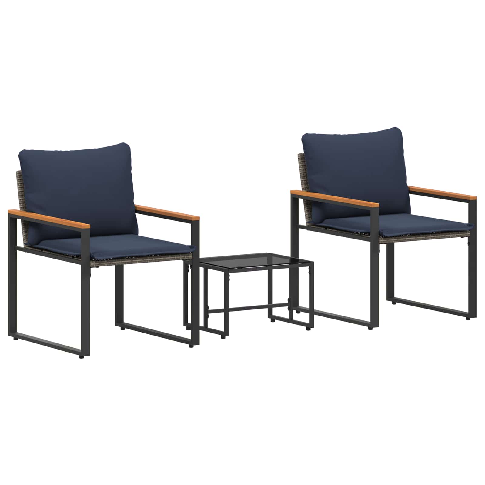 vidaXL Juegos de muebles con cojín 3 pcs Ratán