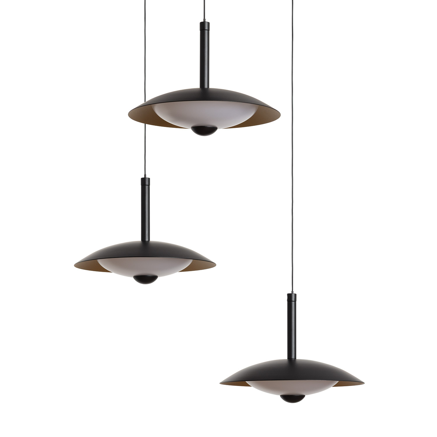 Ledkia Lámpara Colgante LED 24W Metal CCT Seleccionable Shirak 3 Focos Negro