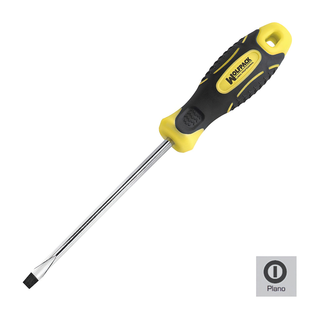 WOLFPACK LINEA PROFESIONAL - Destornillador Bimaterial Boca Estampada 3x100 mm.