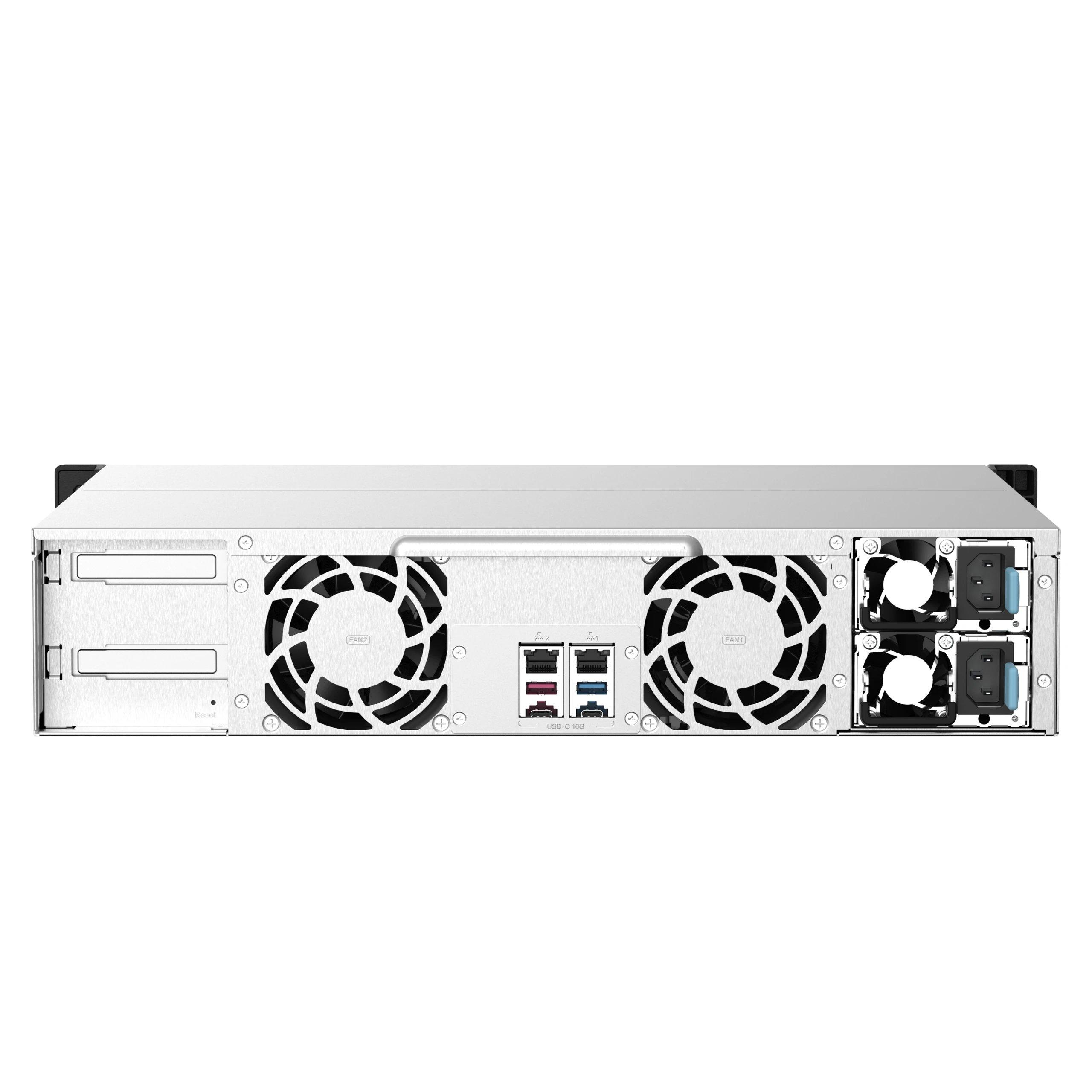 QNAP - Servidor NAS TS-1273AU-RP-8G con procesador AMD Ryzen Embedded V1500B, 12 bahías hot-swap y soporte 2,5 GbE para empresas