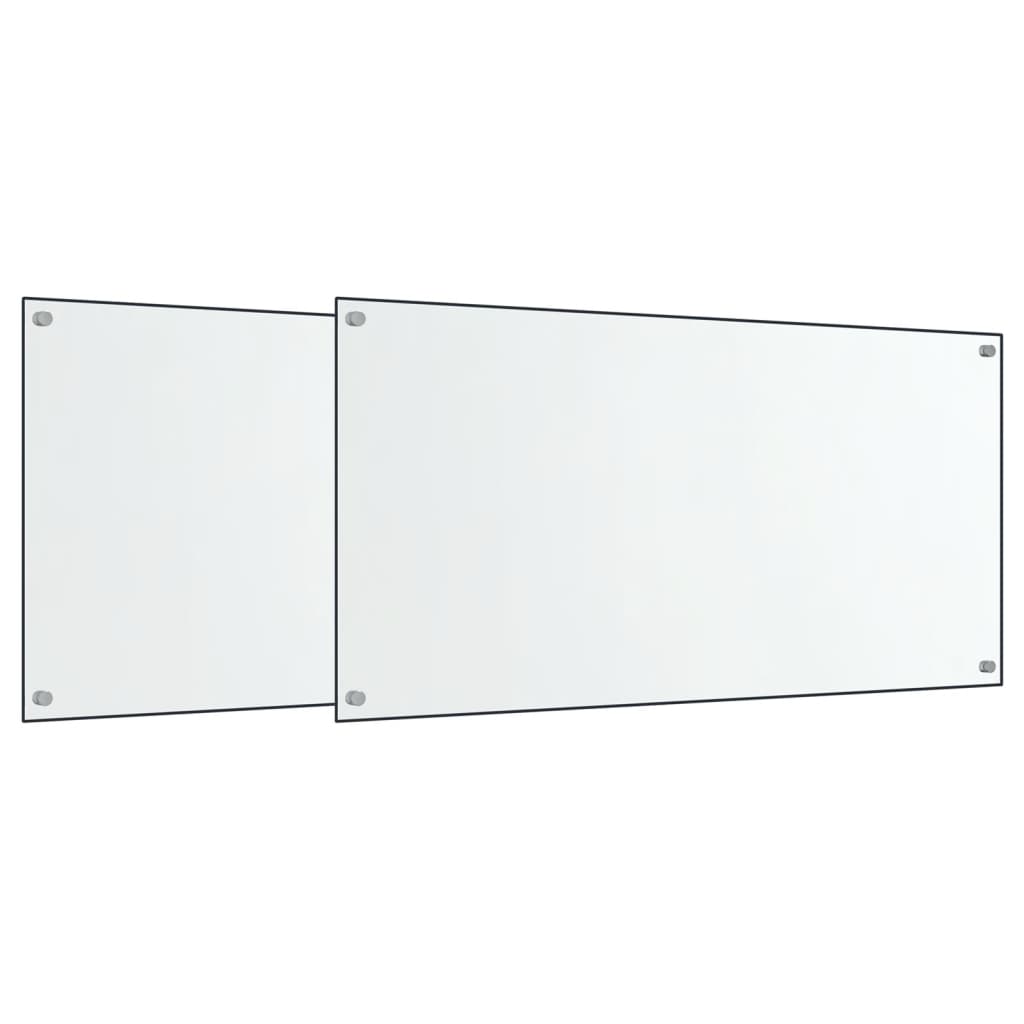 vidaXL Salpicaderos cocina 2 uds vidrio templado 80x50 cm Color Transparente,  Blanco,  Negro y mas