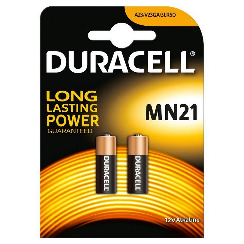 Duracell MN21B2 - Pilas Alcalinas 12V para Alarmas de Coche y Seguridad (Pack de 2)