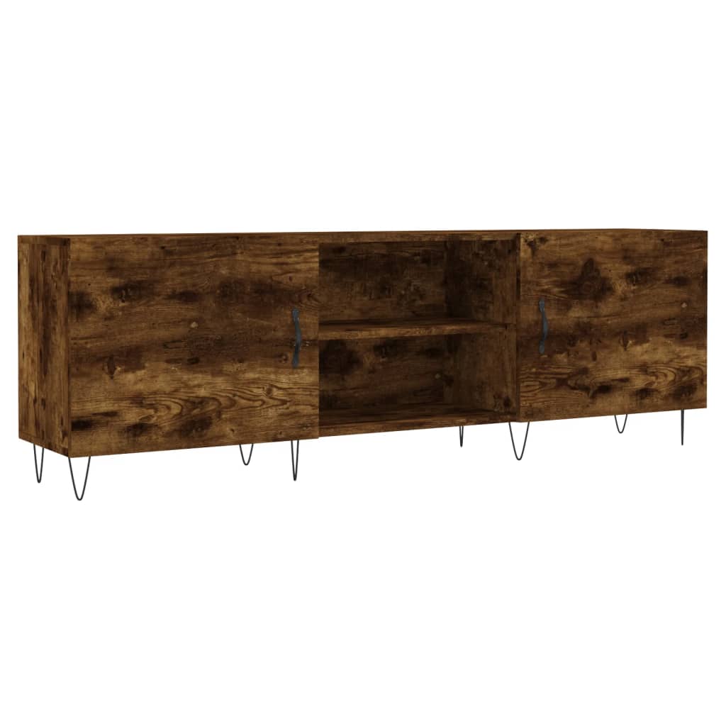 vidaXL Mueble para TV madera de ingeniería 150x30x50 cm en color Negro/Marrón roble/Madera antigua y más | almacenamiento funcional diseño moderno para baño dormitorio sala