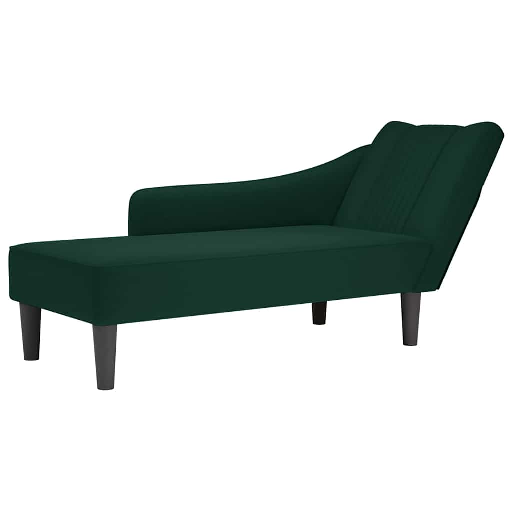 vidaXL Chaise longue con reposabrazos derecho terciopelo oscuro en color Verde oscuro/Azul/Gris oscuro y más