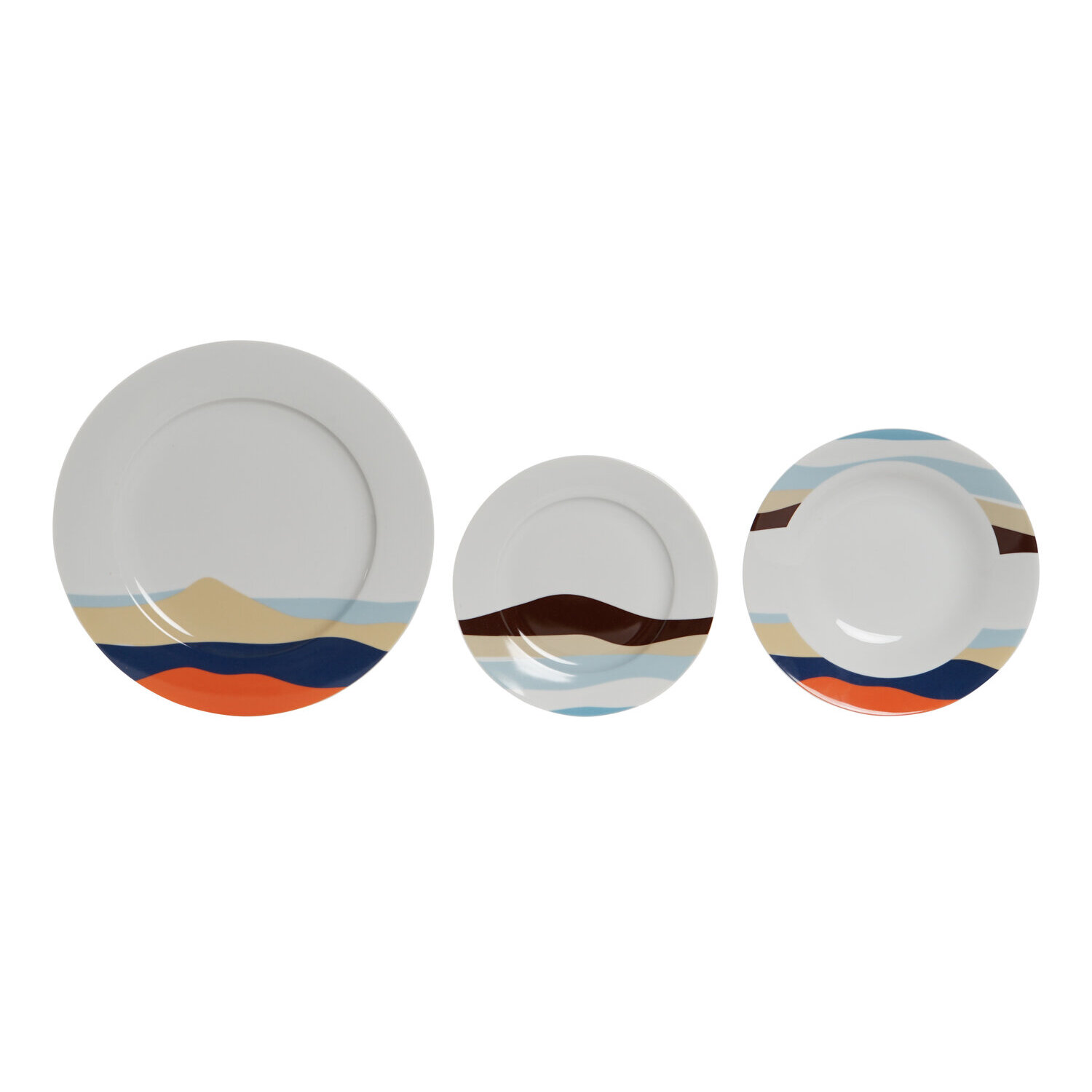 Vajilla set 18 porcelana 27x27x2 teide azul , La mejor decoración para tu hogar.