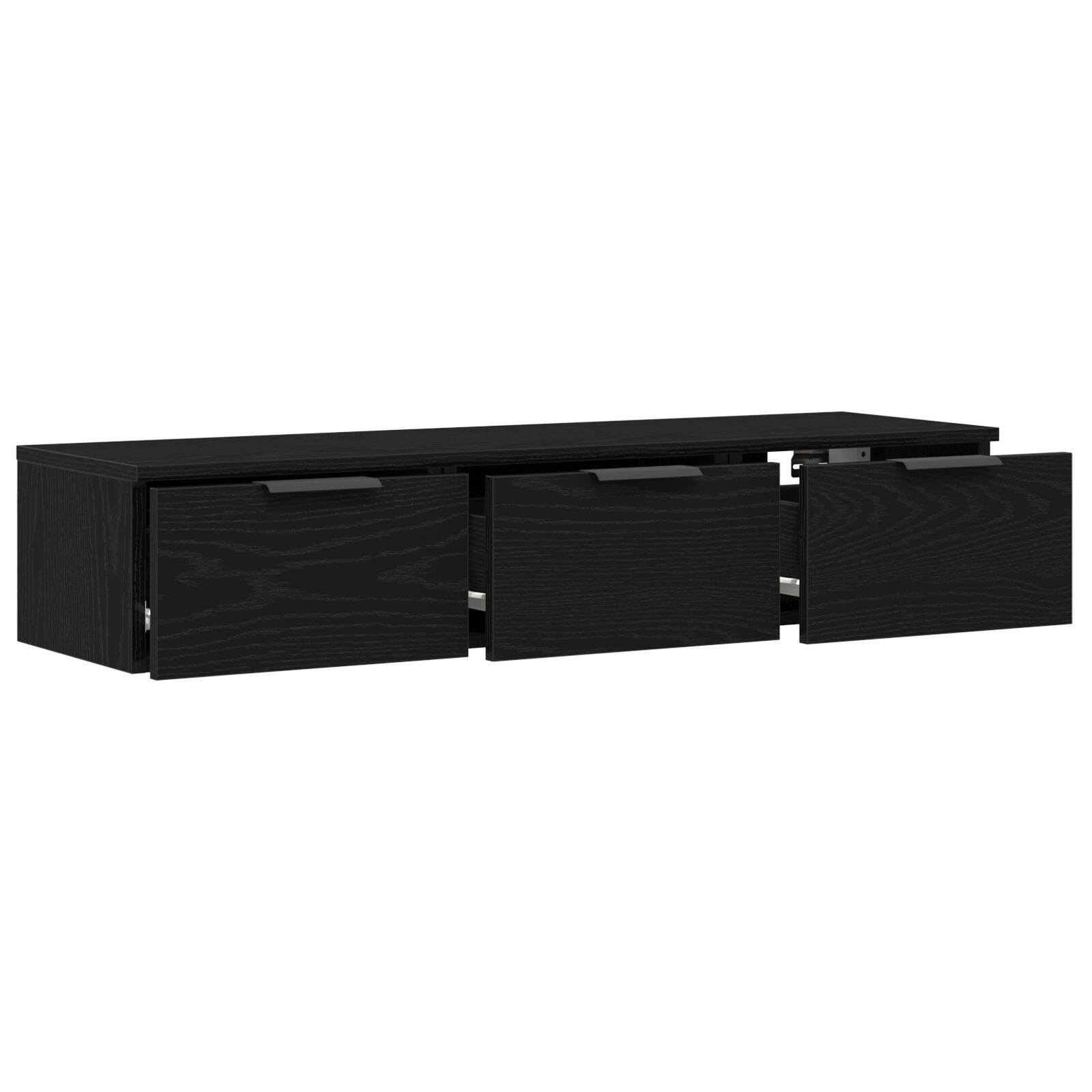 Gabinete de Pared de Roble Negro 102x30x20 cm Hecho de Madera Elaborada