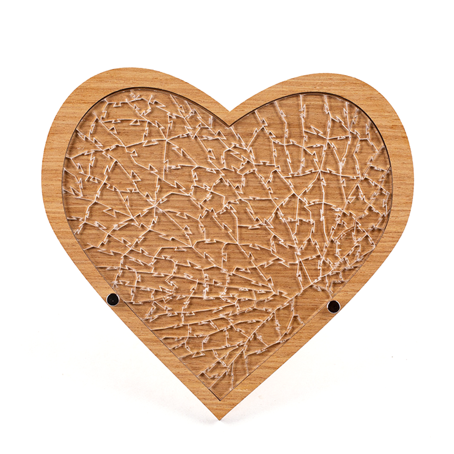 DAM. Puzle y marco de madera con 169 piezas de acrílico. Diseño Puzle imposible, Corazón. 19x1x20cm.