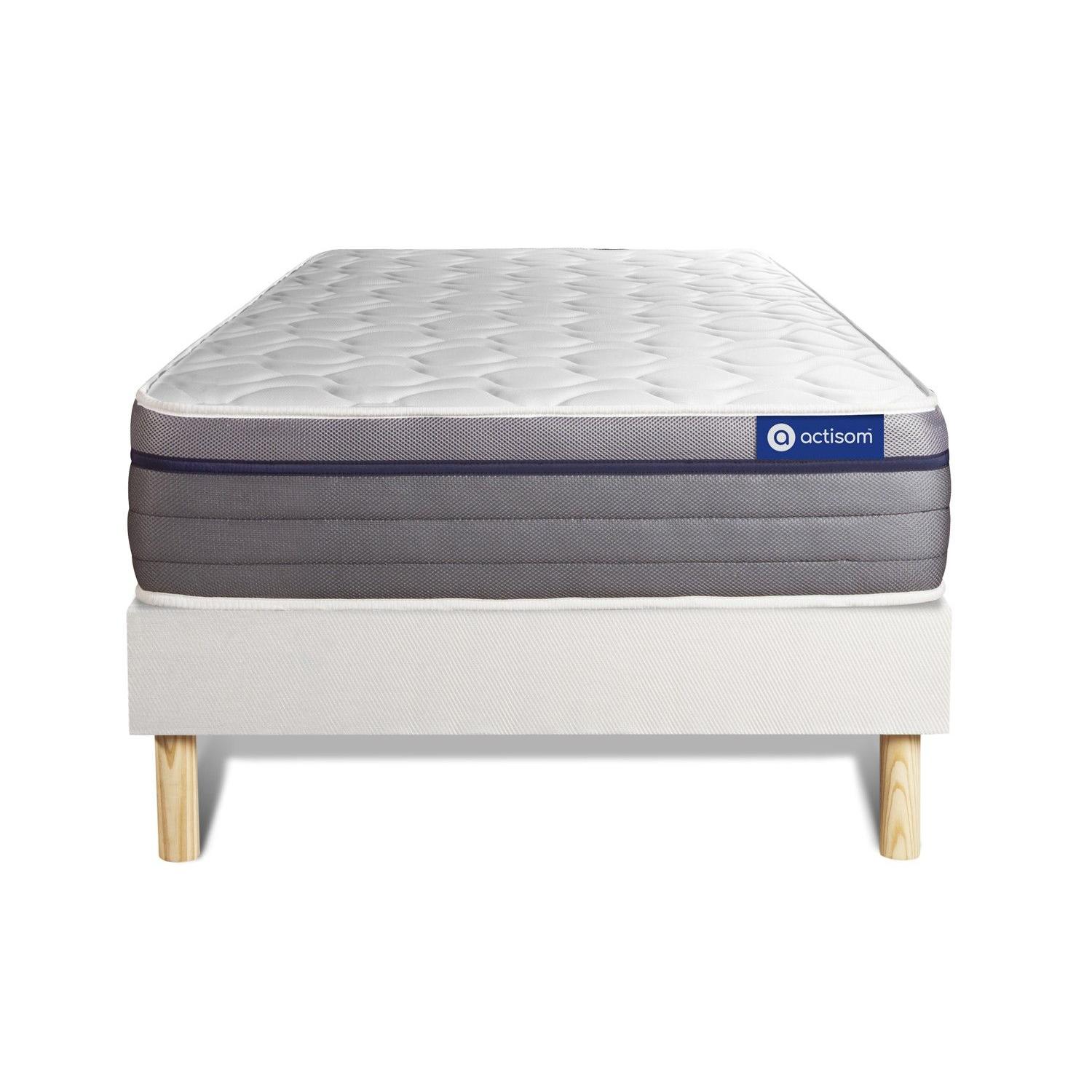 Pack colchón Actiflex zen 90x200cm + Somier multiláminas, Muelles ensacados y espuma viscoelástica, 3 zonas de confort
