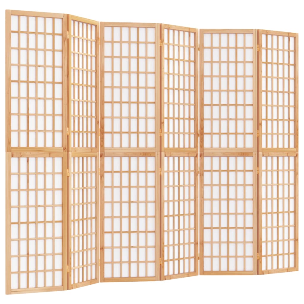 vidaXL Biombo plegable con 6 paneles estilo japonés 240x170 cm en color Natural/Negro