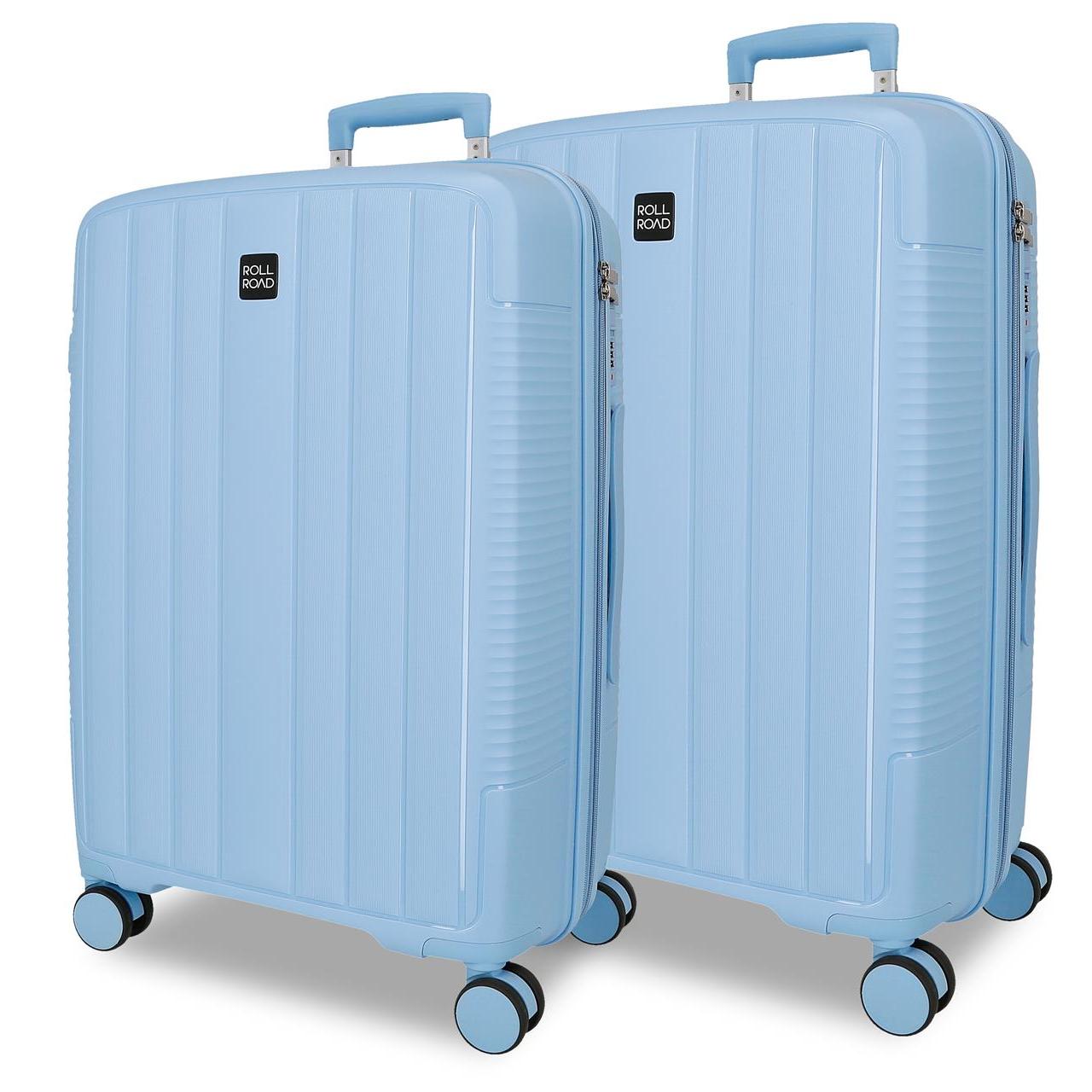 Juego de maletas Roll road Acadia azul claro 48x75x29 cm